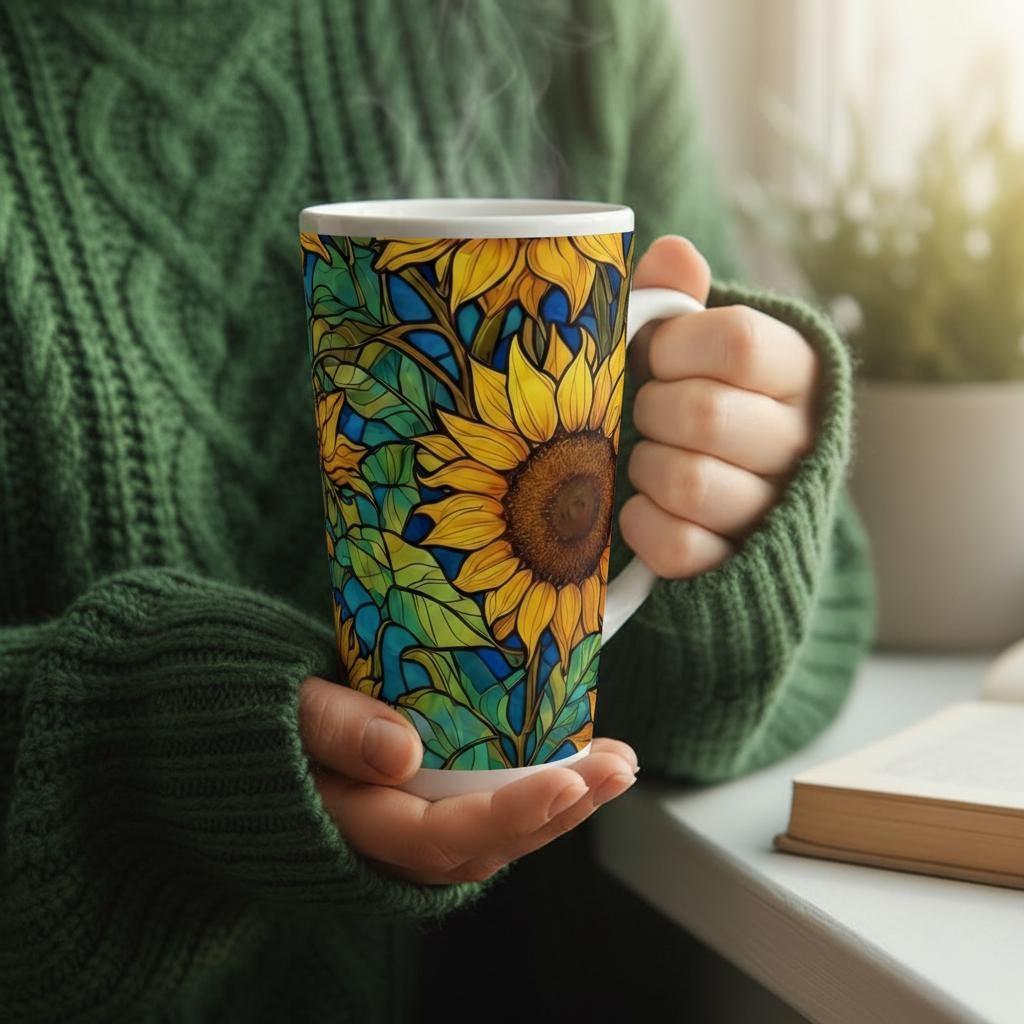 Latte 17oz Ceramic Mug - Coffee or Tea Cup, Extra Tall