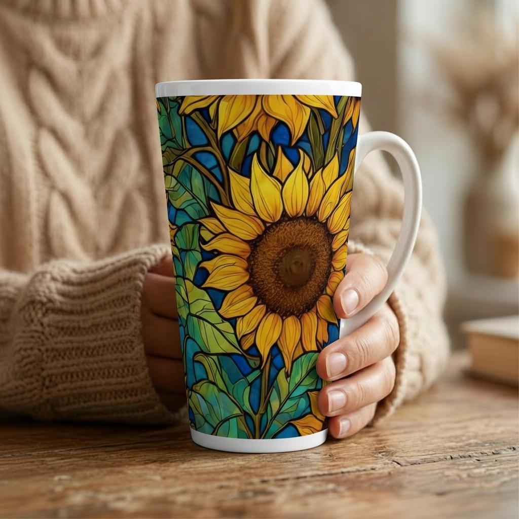 Latte 17oz Ceramic Mug - Coffee or Tea Cup, Extra Tall