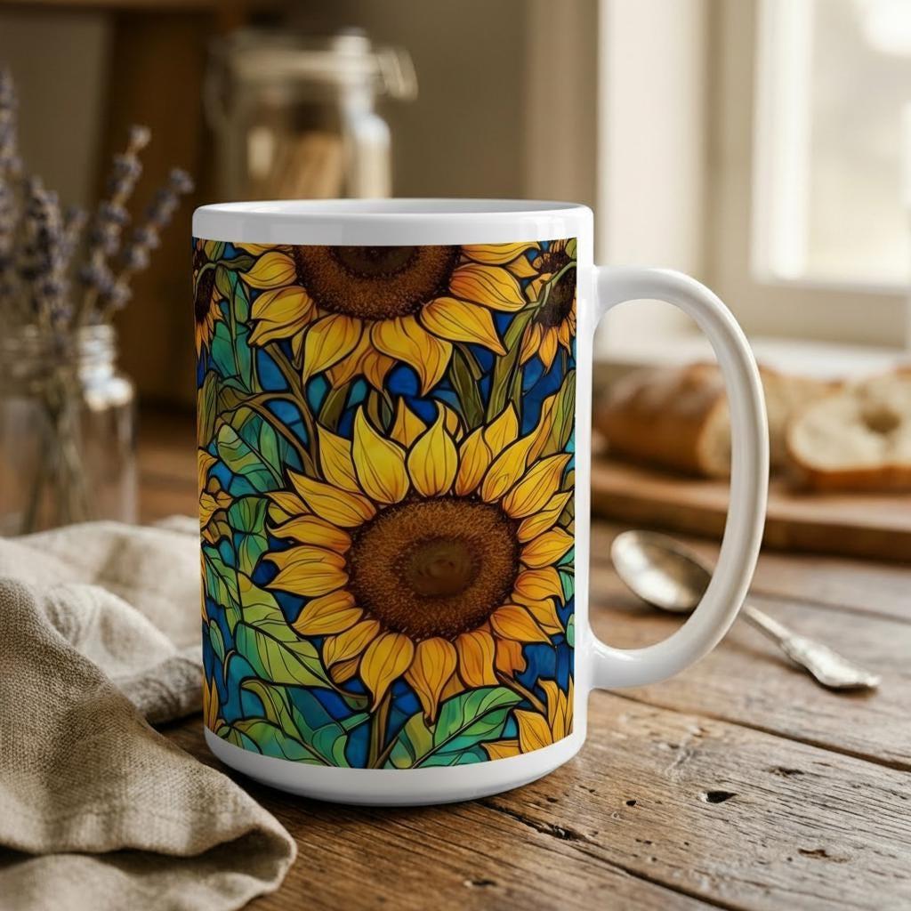 Floral Cups -  Large and Small Ceramic Mugs