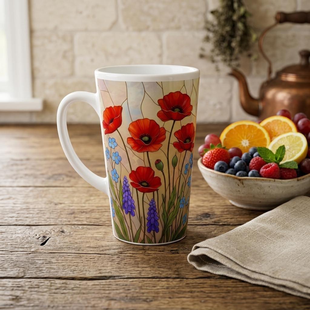 Latte 17oz Ceramic Mug - Coffee or Tea Cup, Extra Tall