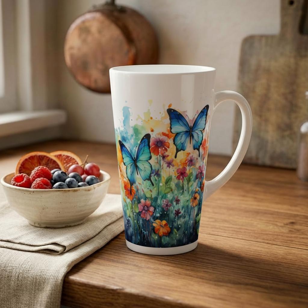 Latte 17oz Ceramic Mug - Coffee or Tea Cup, Extra Tall