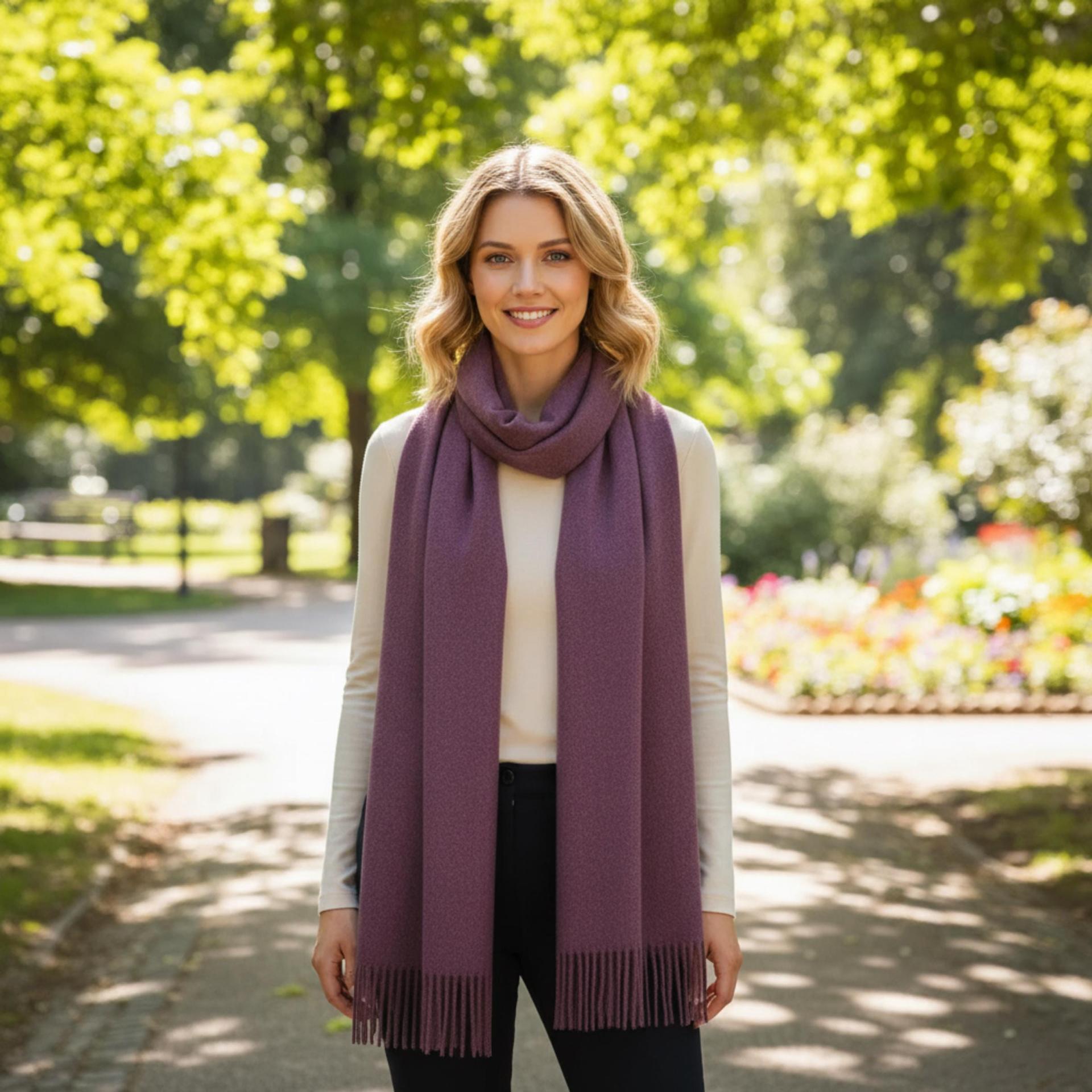 Purple Blanket Scarf and Shawl - Super Soft Pashmina Wide Scarf