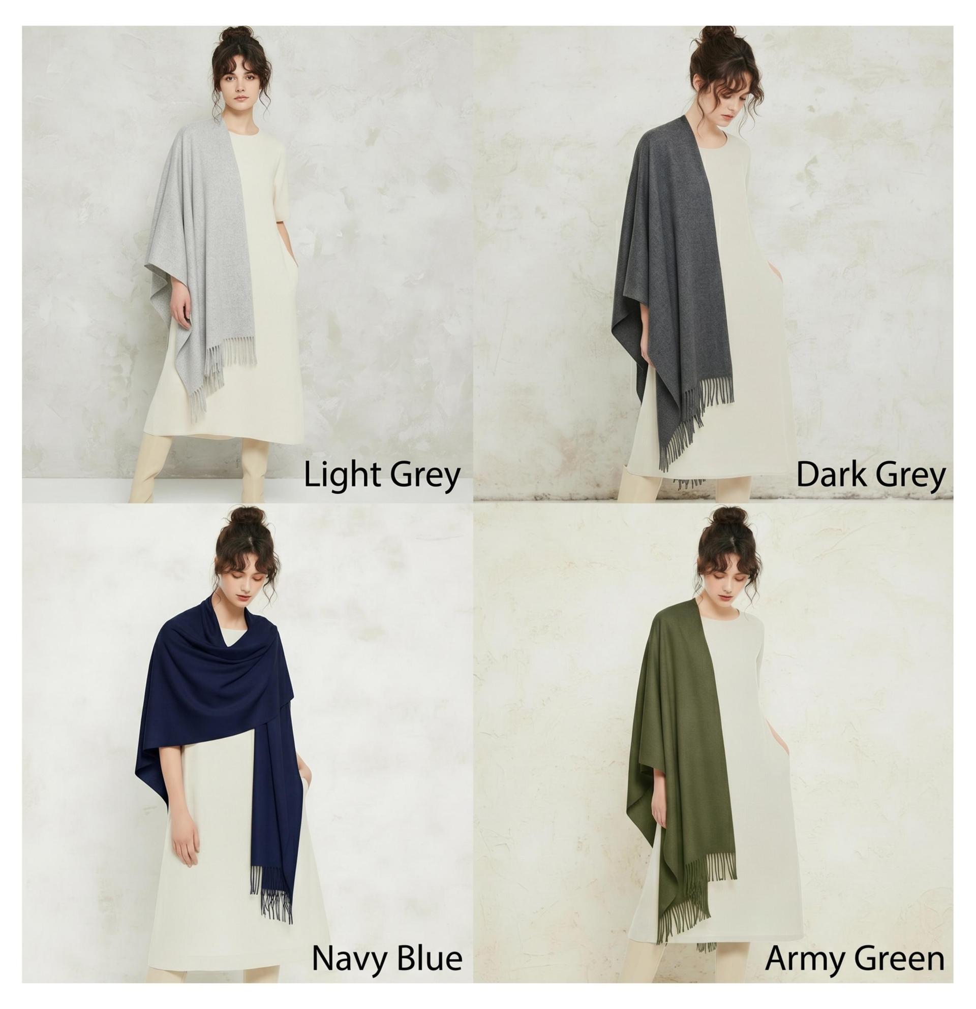 25 Colors - Cashmere Wool Blend - Blanket Scarf and Shawl - Multiple Colors Extra Soft Wrap