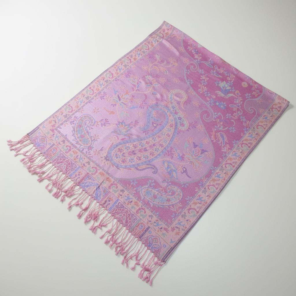 Soft Pashmina Shawl & Scarf for Women, Jacquard Brocade, Lightweight Blanket Shawl
