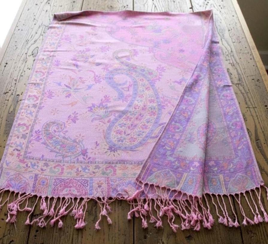 Soft Pashmina Shawl & Scarf for Women, Jacquard Brocade, Lightweight Blanket Shawl