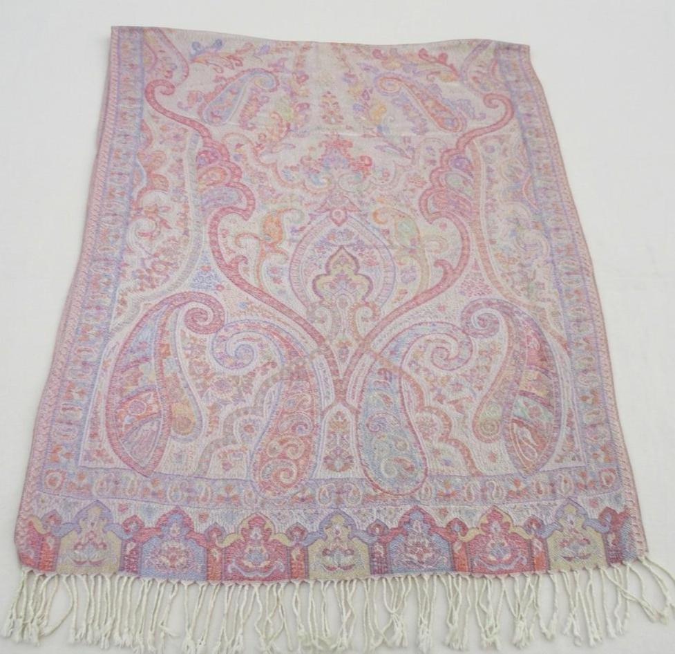 Soft Pashmina Shawl & Scarf for Women, Jacquard Brocade, Shawl, Sarong or Head Wraps