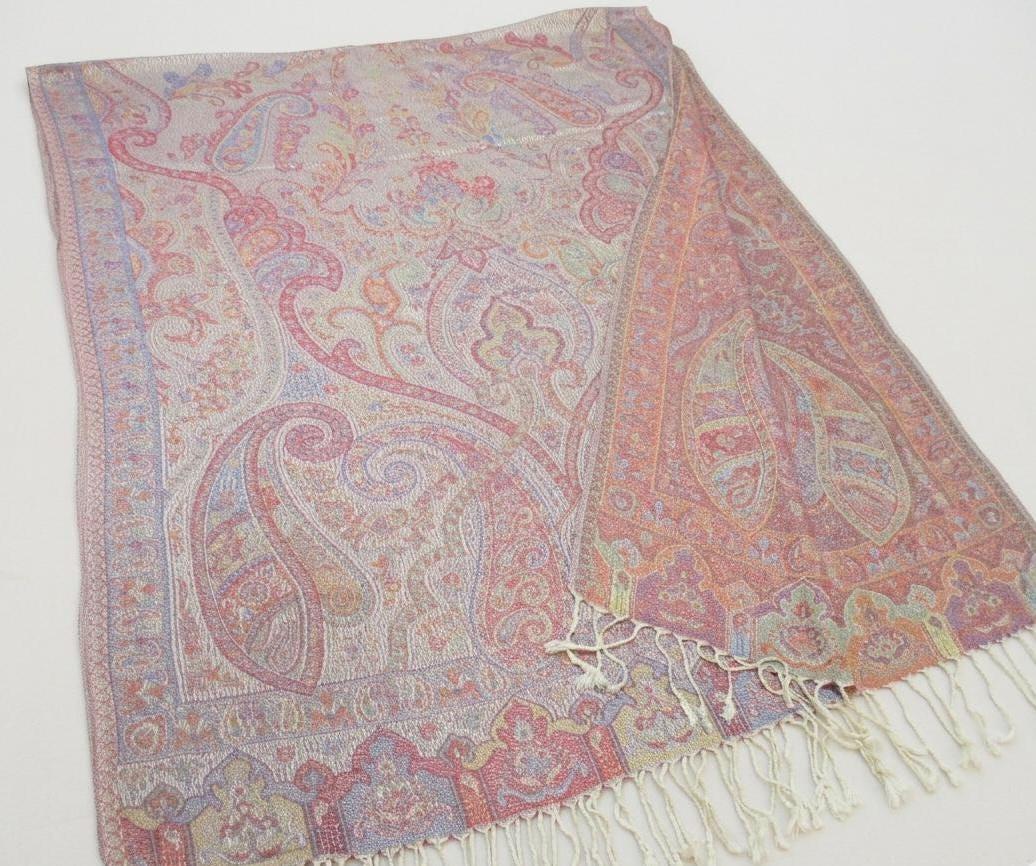 Soft Pashmina Shawl & Scarf for Women, Jacquard Brocade, Shawl, Sarong or Head Wraps