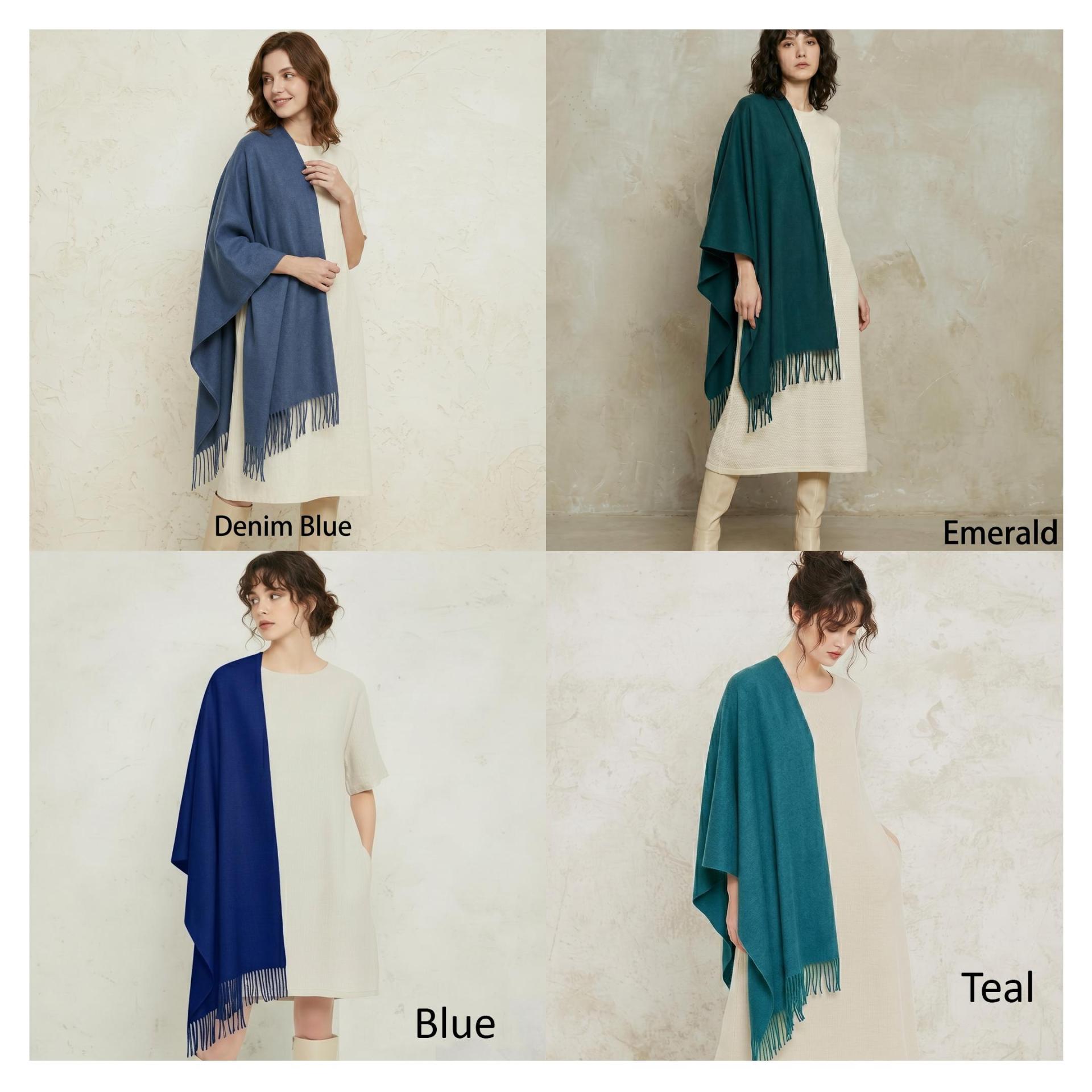 25 Colors - Cashmere Wool Blend - Blanket Scarf and Shawl - Multiple Colors Extra Soft Wrap