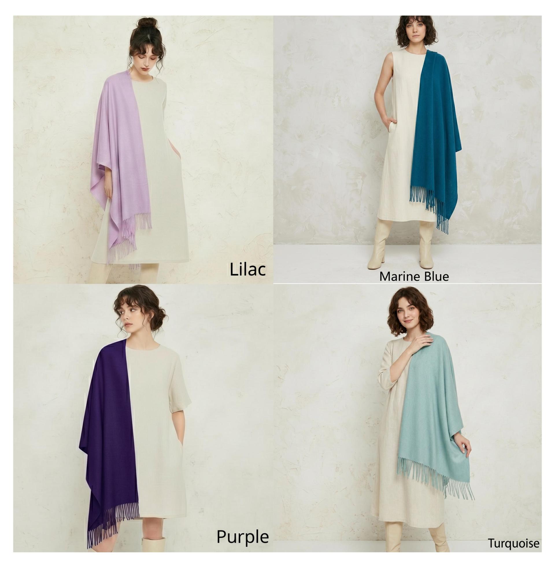 25 Colors - Cashmere Wool Blend - Blanket Scarf and Shawl - Multiple Colors Extra Soft Wrap