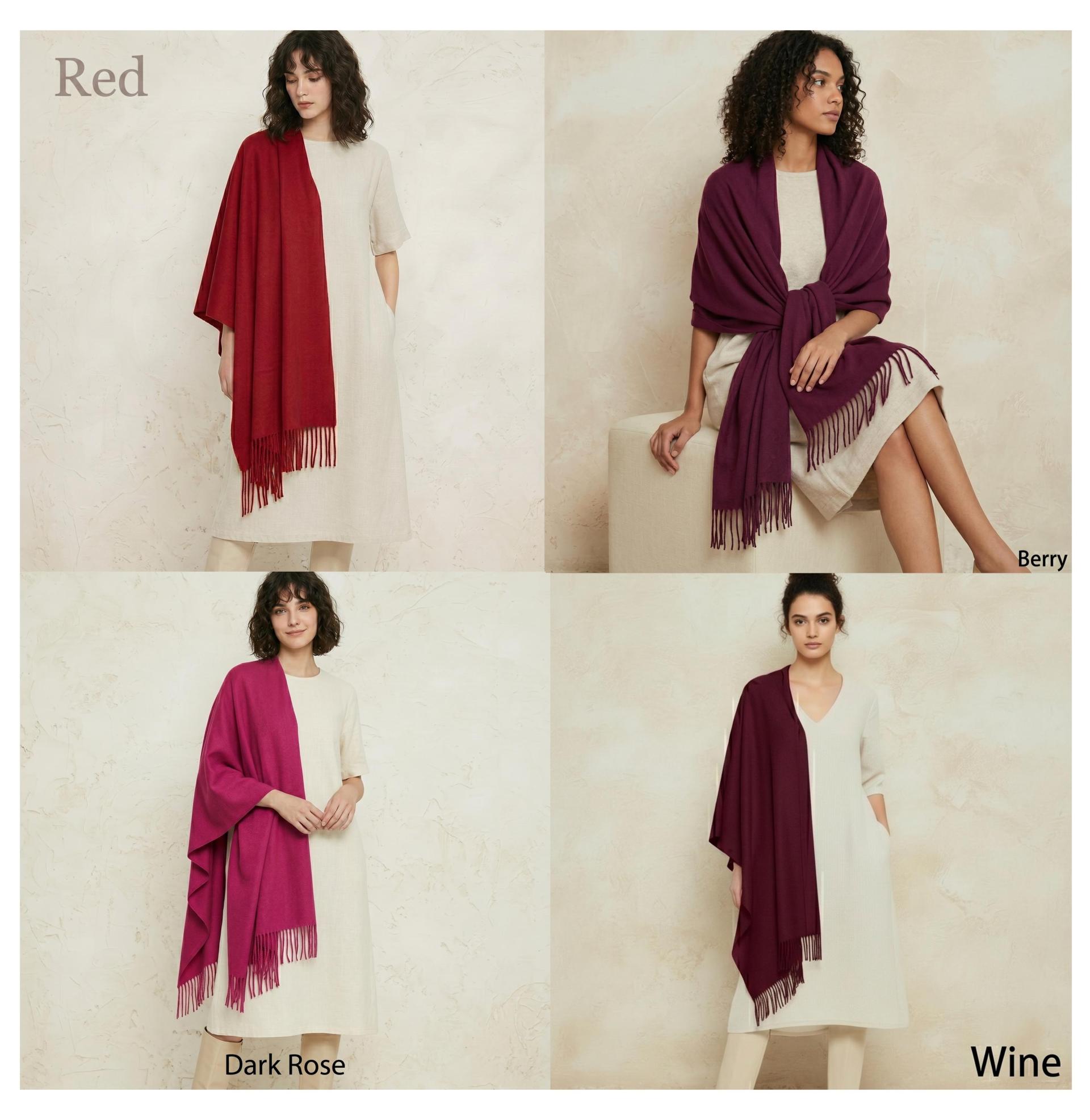 25 Colors - Cashmere Wool Blend - Blanket Scarf and Shawl - Multiple Colors Extra Soft Wrap