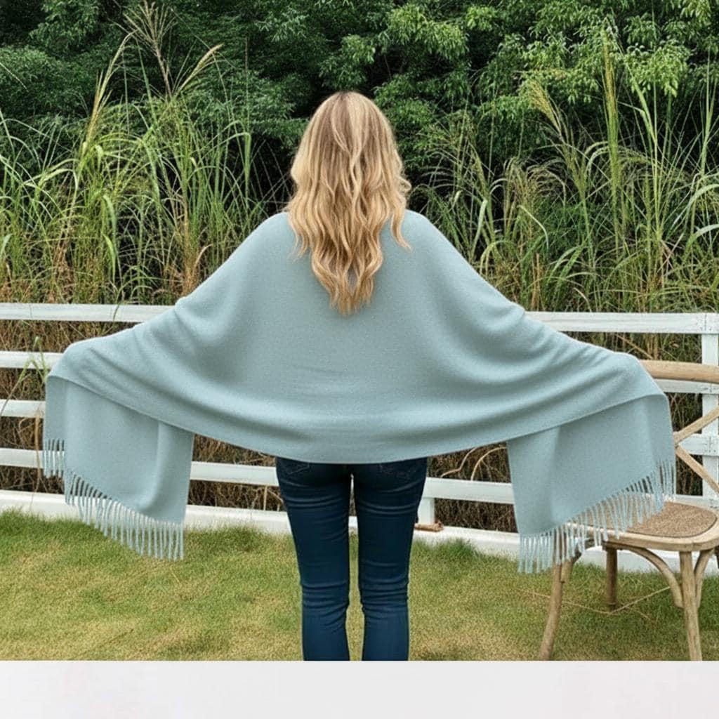 Turquoise Blanket Shawl - Thick Super Soft Wrap