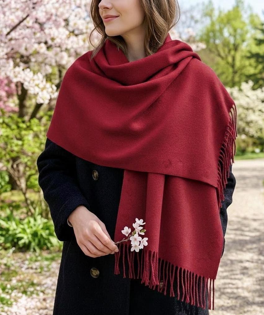 22 Colors - Blanket Scarf and Shawl - Super Soft Wool Blend Wrap