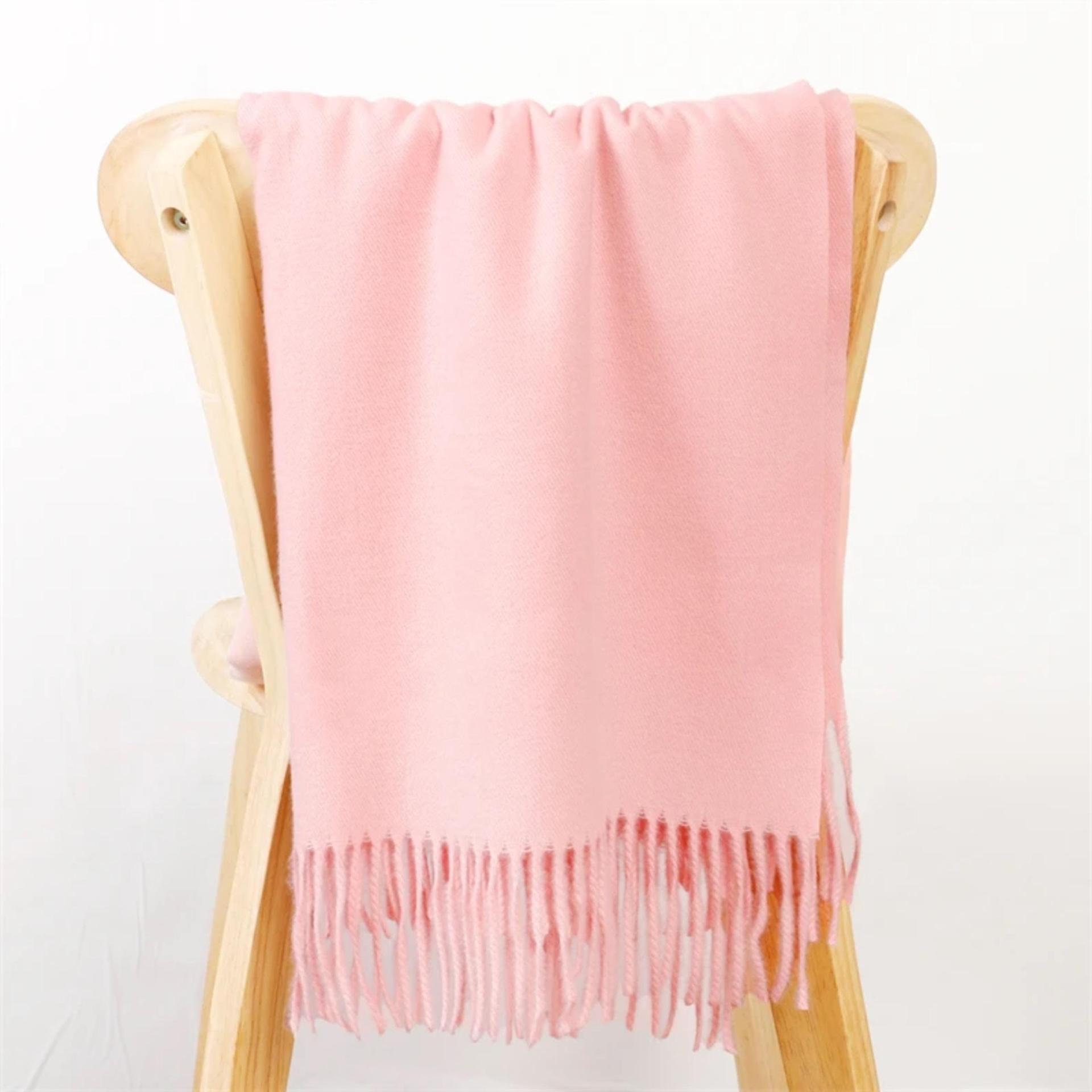 Pink Blanket Shawl - Thick Wide Scarf - Pashmina Super Soft Wrap