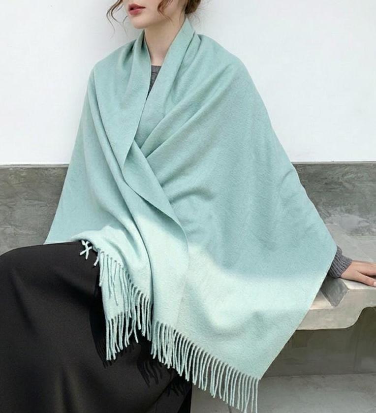 Turquoise Blanket Shawl - Thick Super Soft Wrap