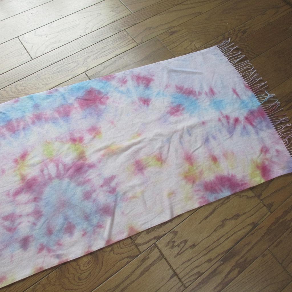 Hand Dyed Tie Dye Pashmina, Blanket Shawl, Wide Scarf, Head Wrap - Rayon Shawl