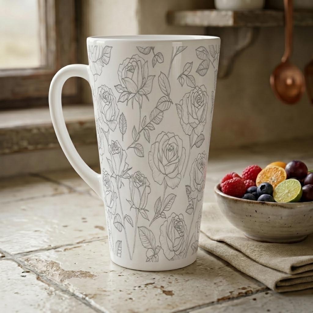 Latte 17oz Ceramic Mug - Coffee or Tea Cup, Extra Tall