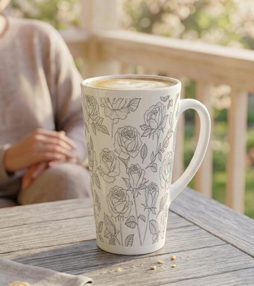 Latte 17oz Ceramic Mug - Coffee or Tea Cup, Extra Tall