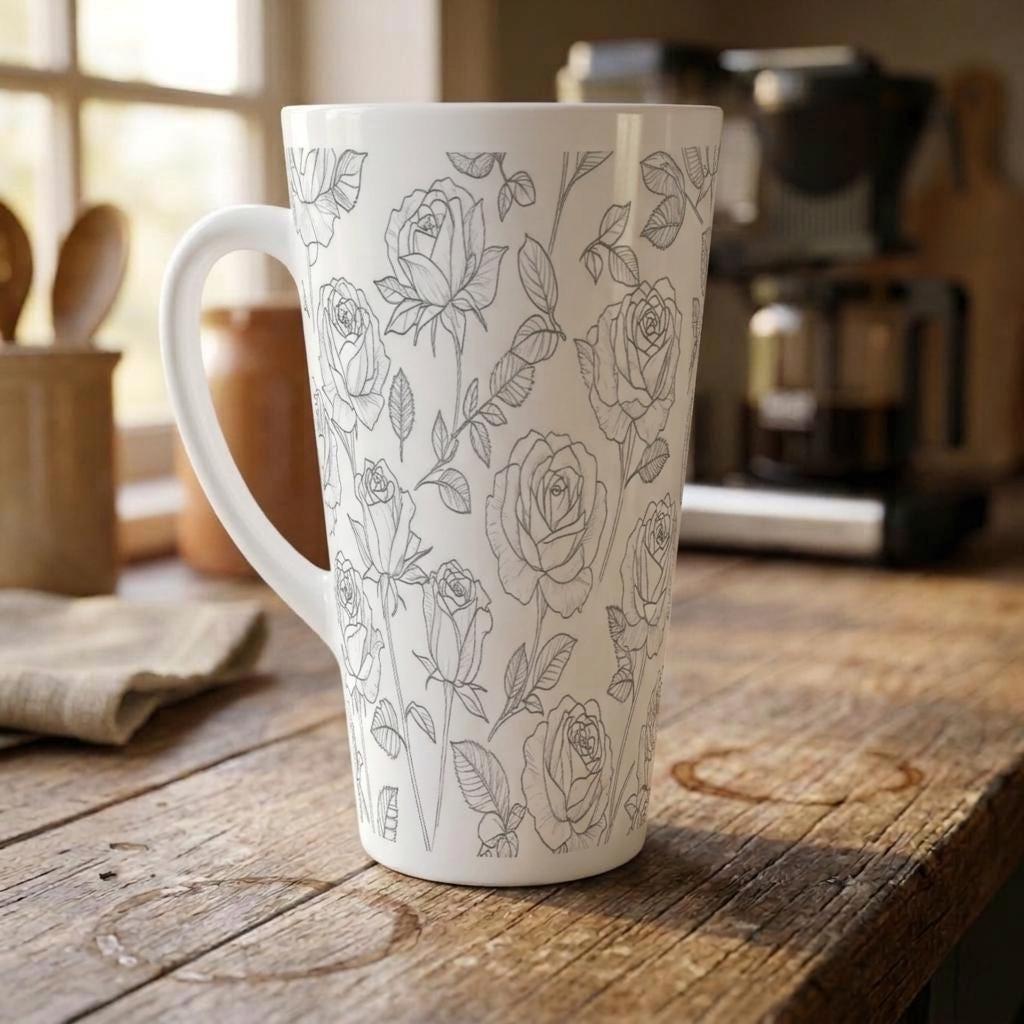 Latte 17oz Ceramic Mug - Coffee or Tea Cup, Extra Tall
