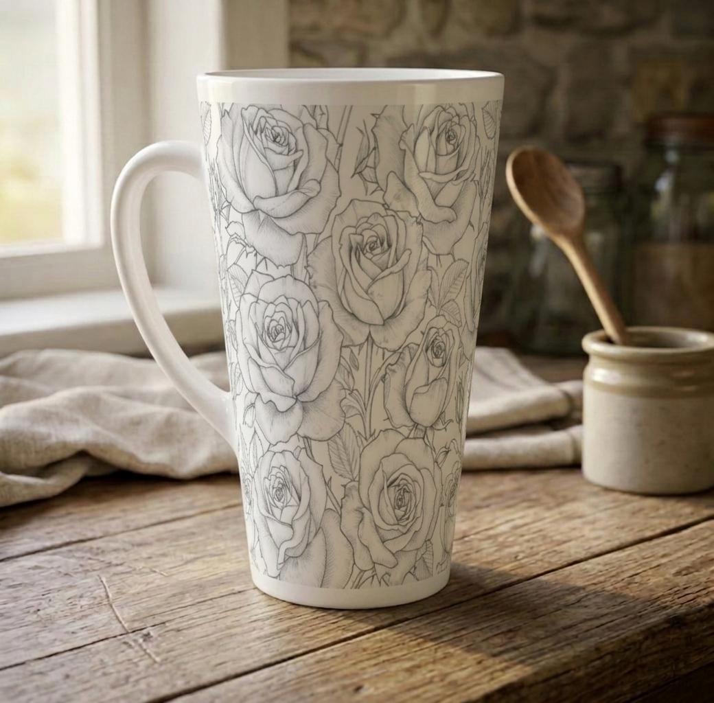 Latte 17oz Ceramic Mug - Coffee or Tea Cup, Extra Tall