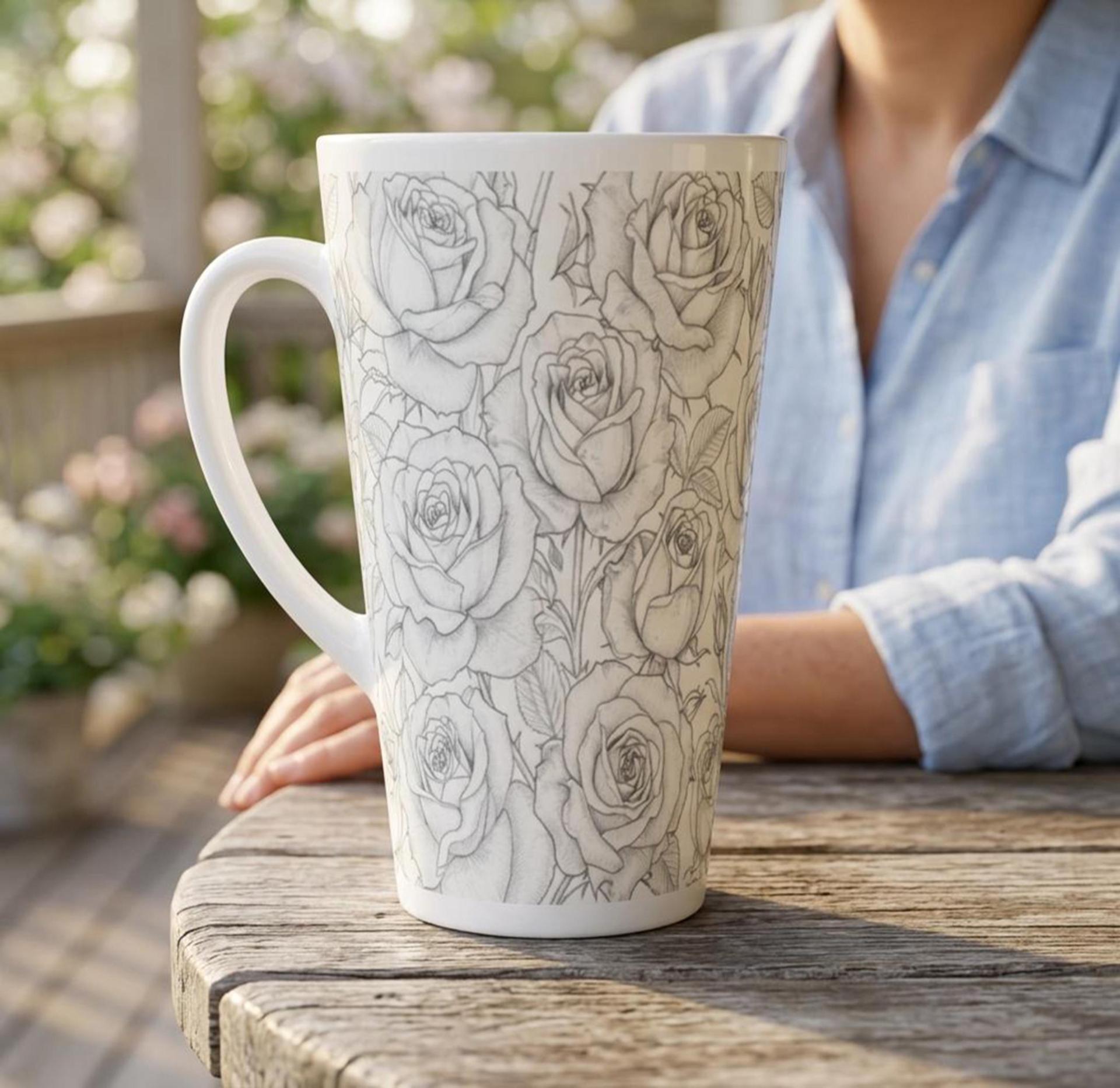 Latte 17oz Ceramic Mug - Coffee or Tea Cup, Extra Tall