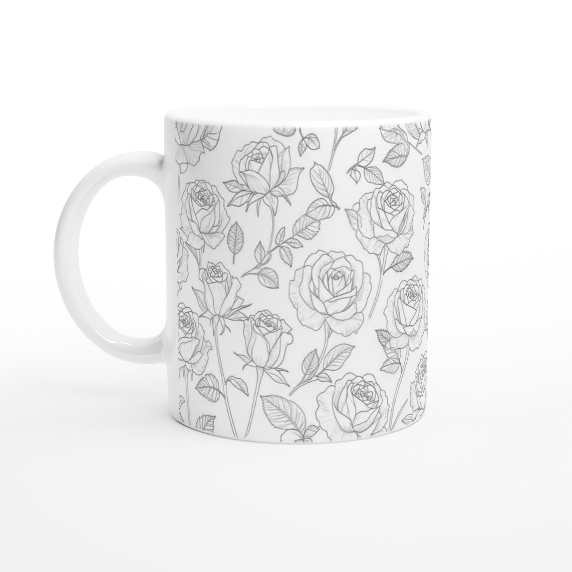Floral Cups -  Large and Small Ceramic Mugs