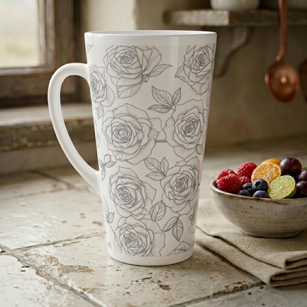 Latte 17oz Ceramic Mug - Coffee or Tea Cup, Extra Tall