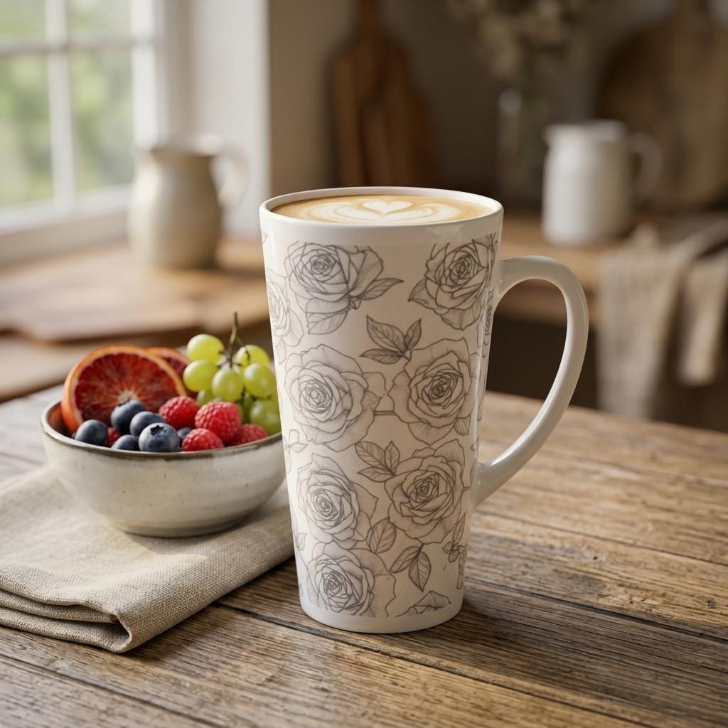 Latte 17oz Ceramic Mug - Coffee or Tea Cup, Extra Tall