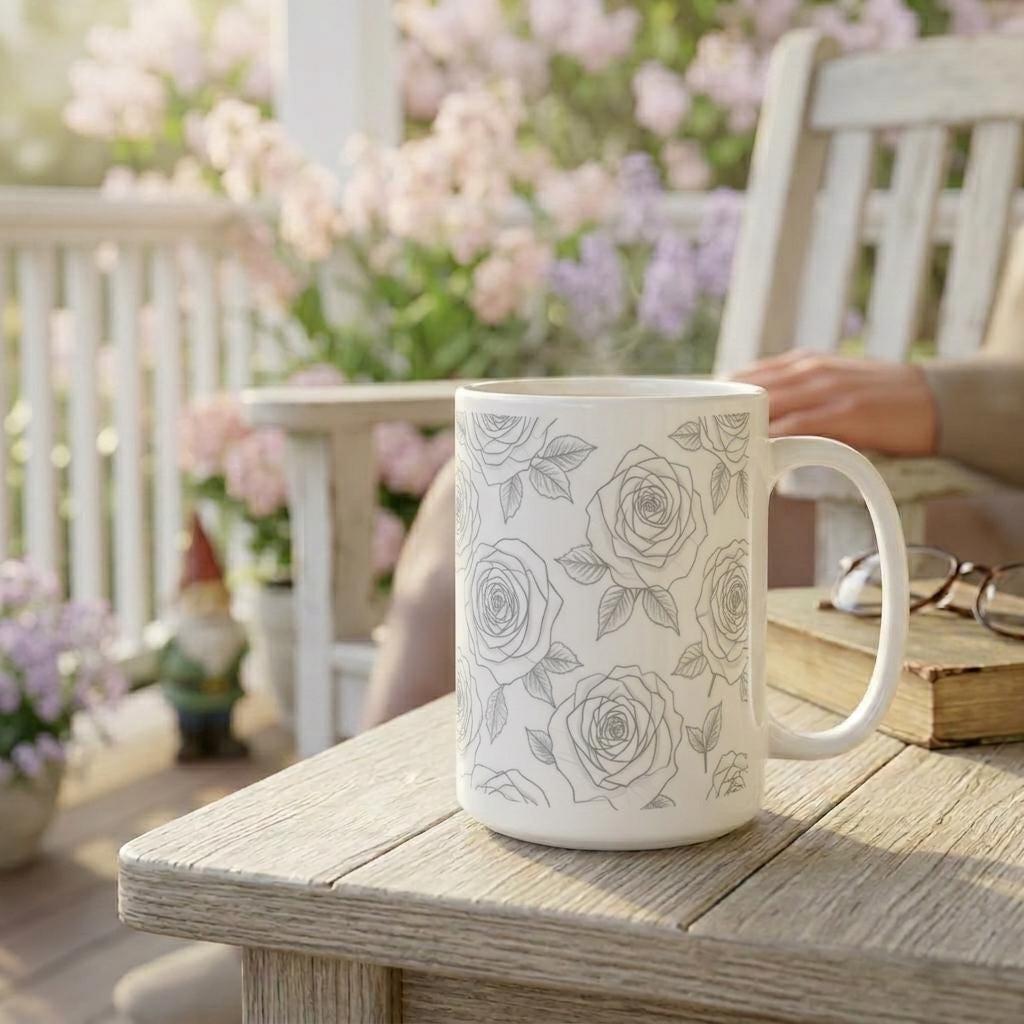 Floral Cups -  Large and Small Ceramic Mugs