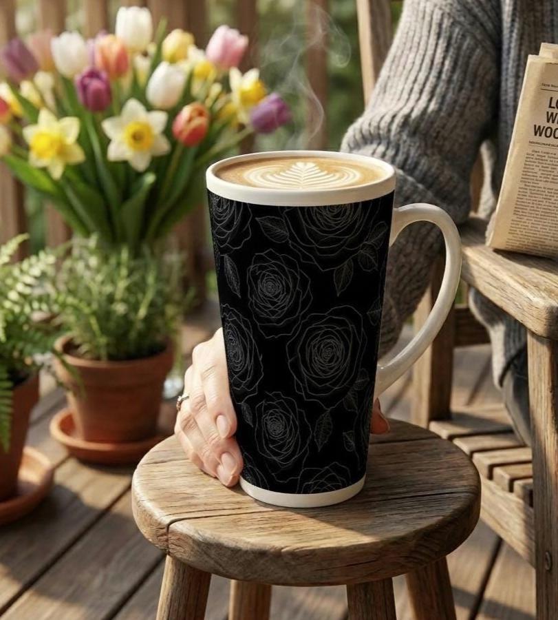Latte 17oz Ceramic Mug - Coffee or Tea Cup, Extra Tall