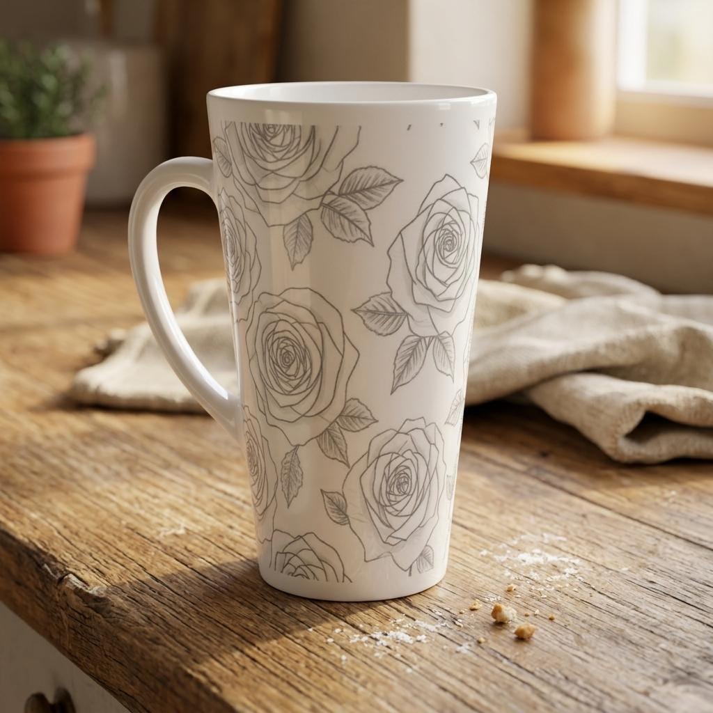 Latte 17oz Ceramic Mug - Coffee or Tea Cup, Extra Tall