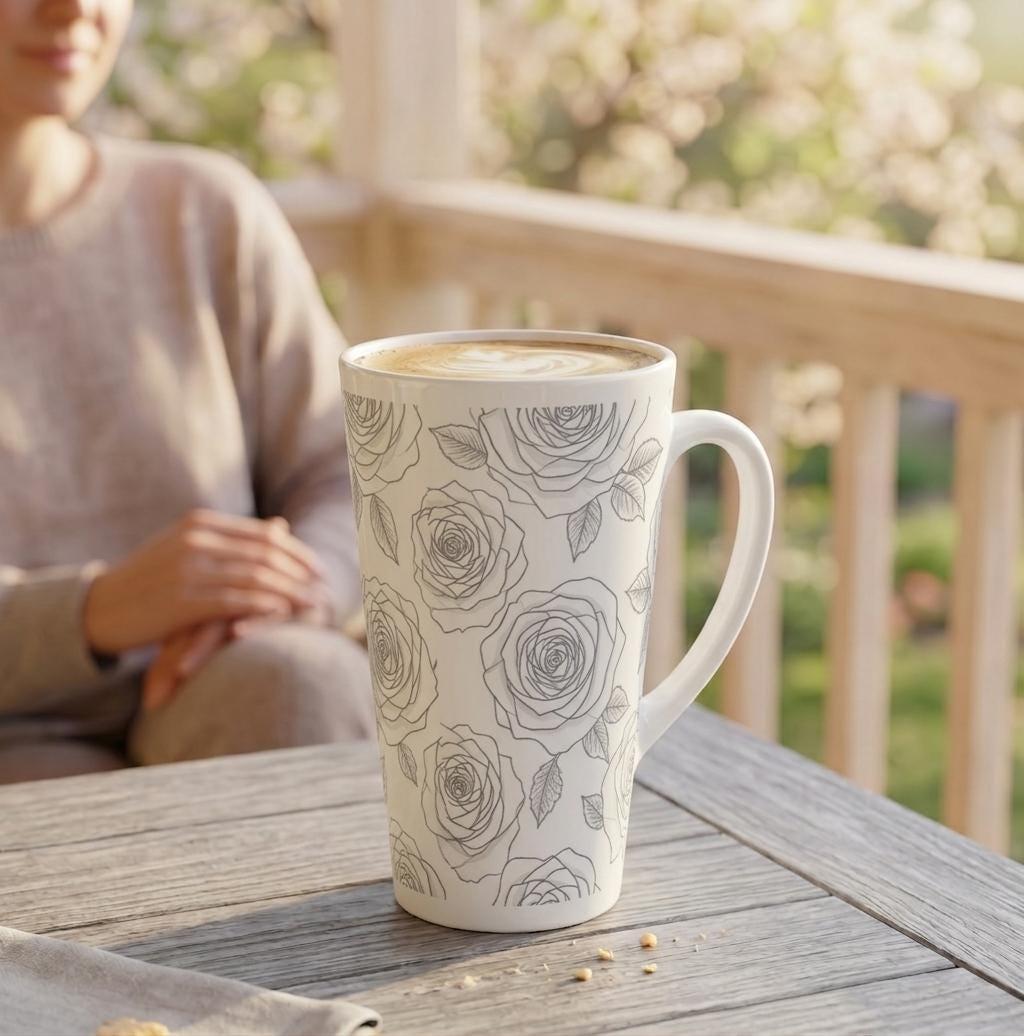 Latte 17oz Ceramic Mug - Coffee or Tea Cup, Extra Tall