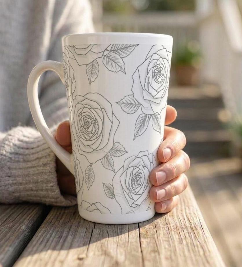Latte 17oz Ceramic Mug - Coffee or Tea Cup, Extra Tall