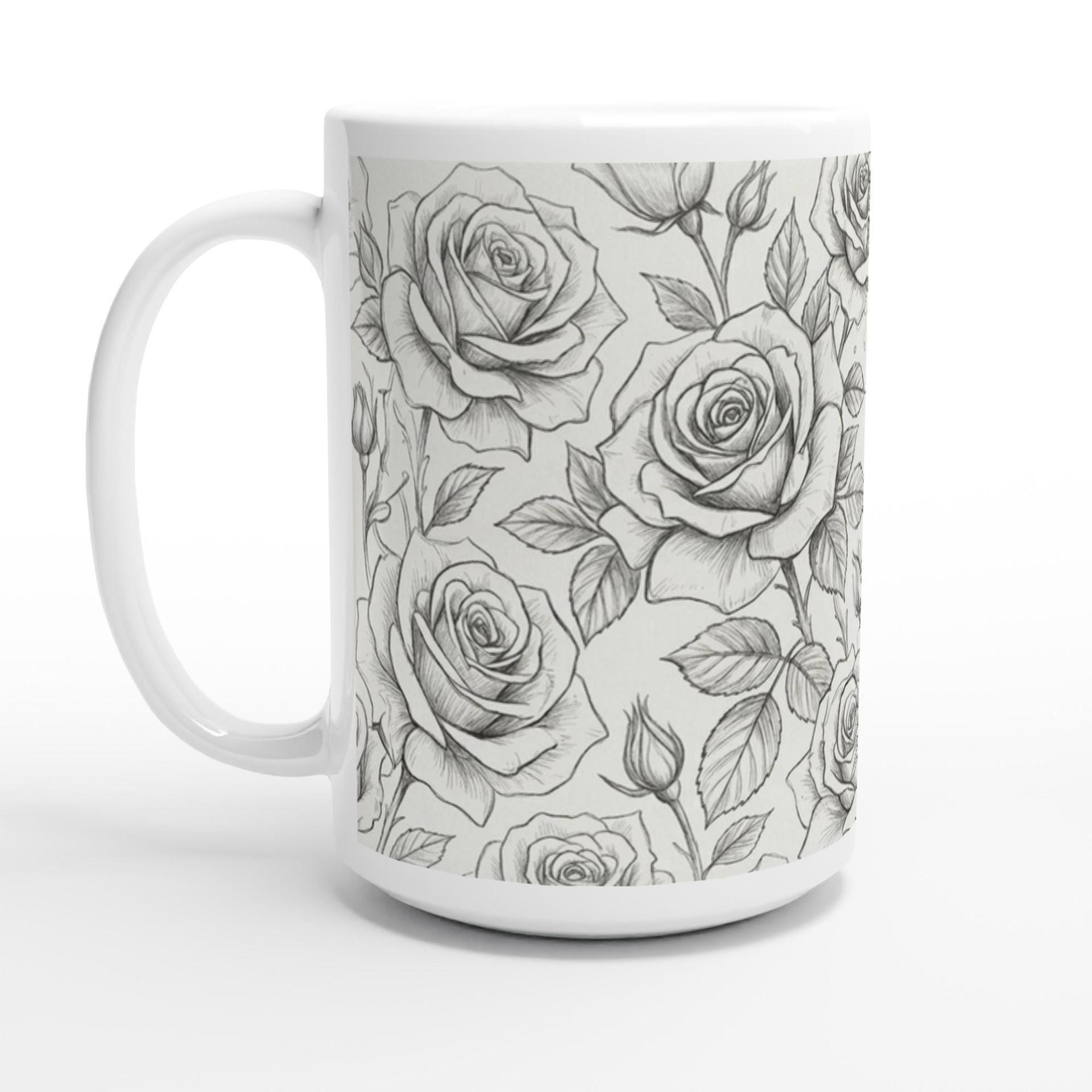 Roses - Floral Cups -  Large and Small Ceramic Mugs