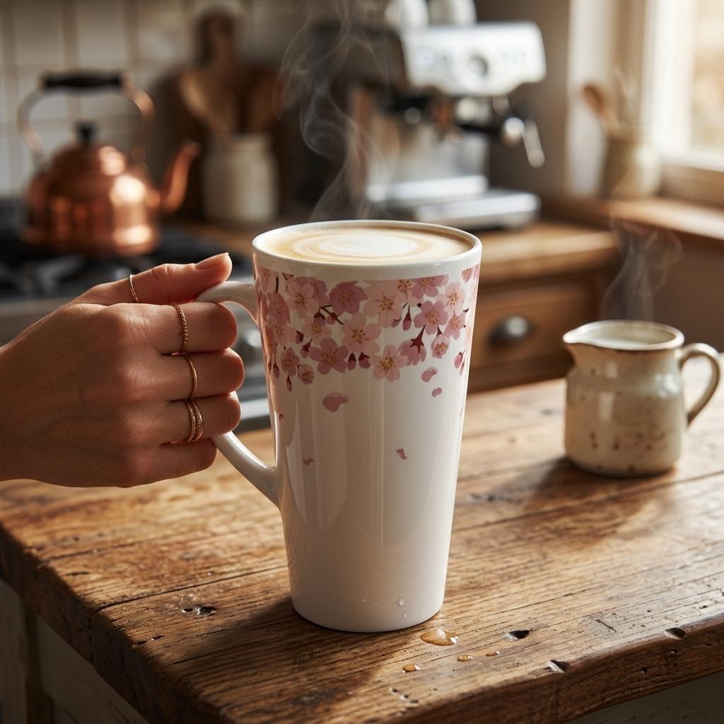 Latte 17oz Ceramic Mug - Coffee or Tea Cup, Extra Tall
