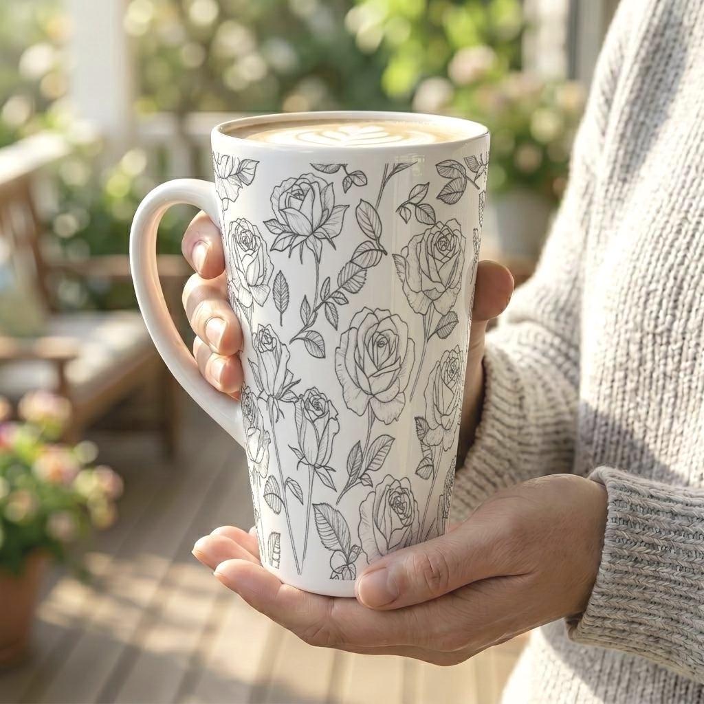 Latte 17oz Ceramic Mug - Coffee or Tea Cup, Extra Tall