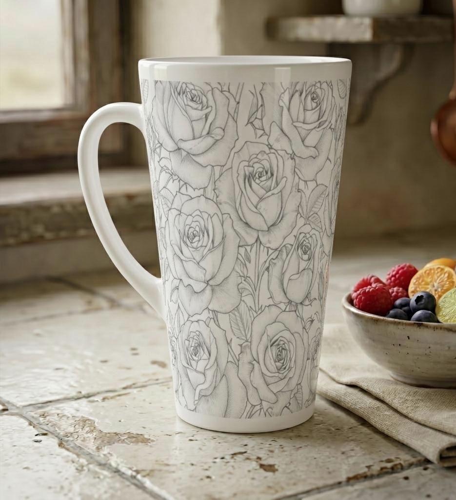 Latte 17oz Ceramic Mug - Coffee or Tea Cup, Extra Tall