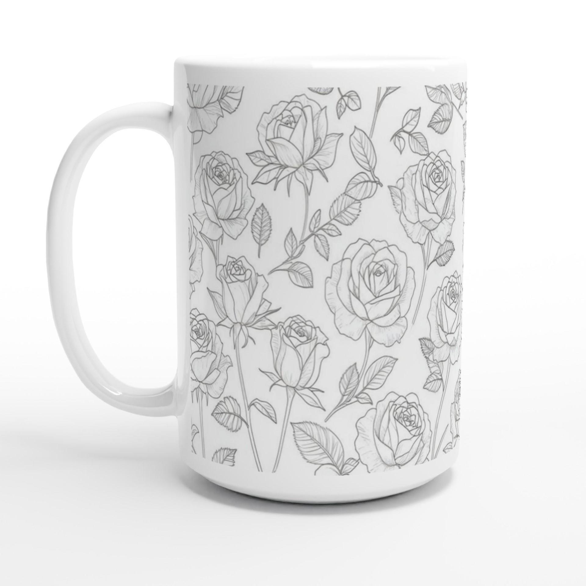 Floral Cups -  Large and Small Ceramic Mugs