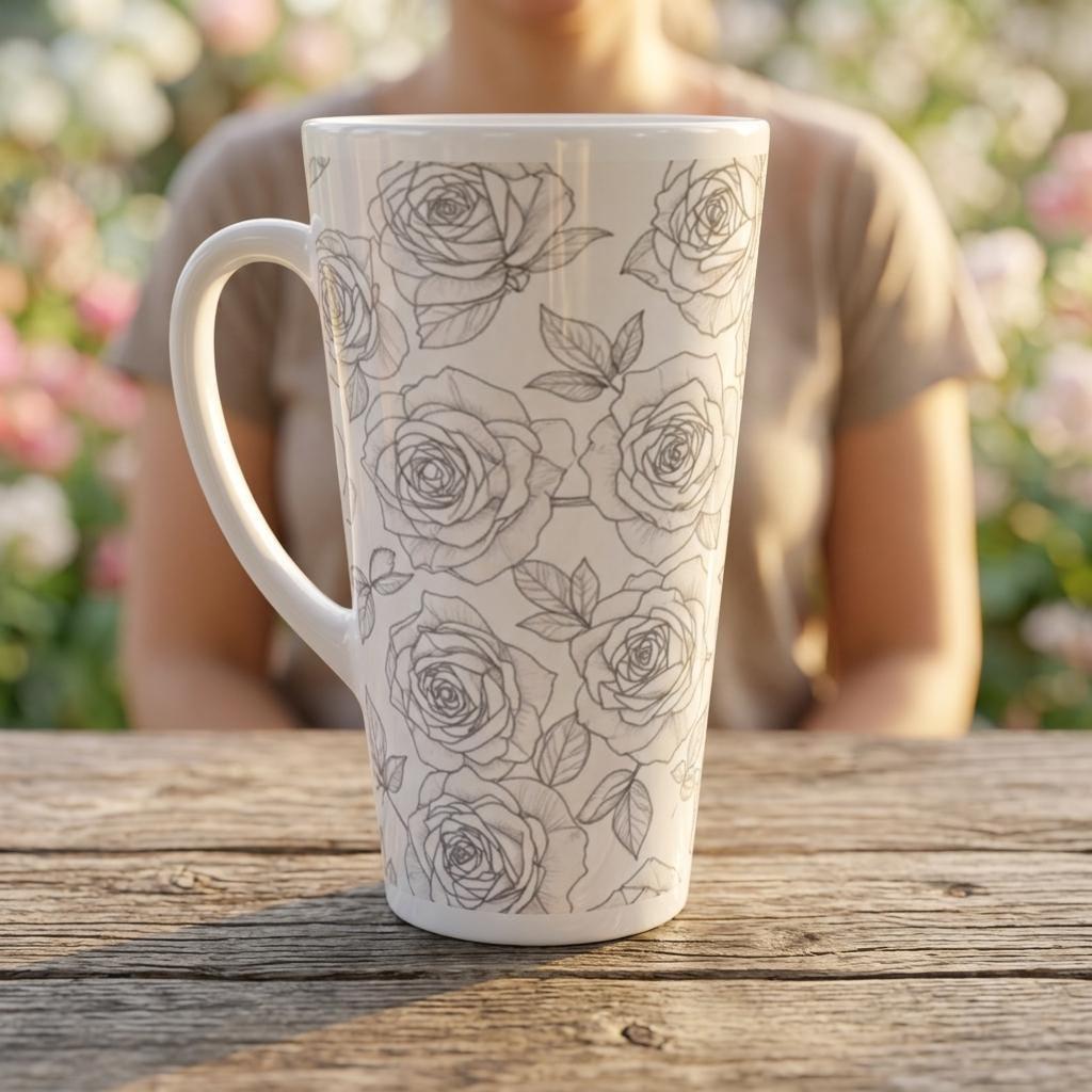 Latte 17oz Ceramic Mug - Coffee or Tea Cup, Extra Tall