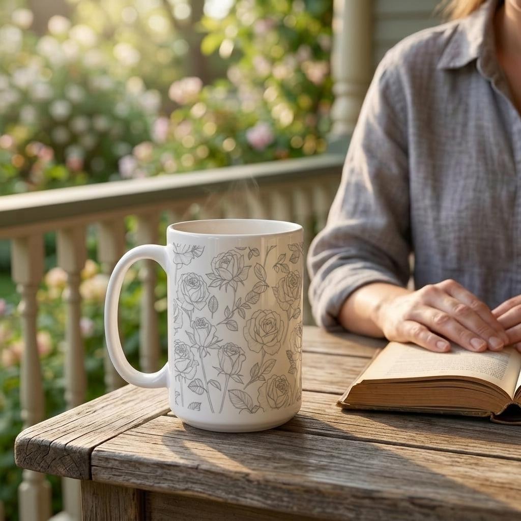 Floral Cups -  Large and Small Ceramic Mugs