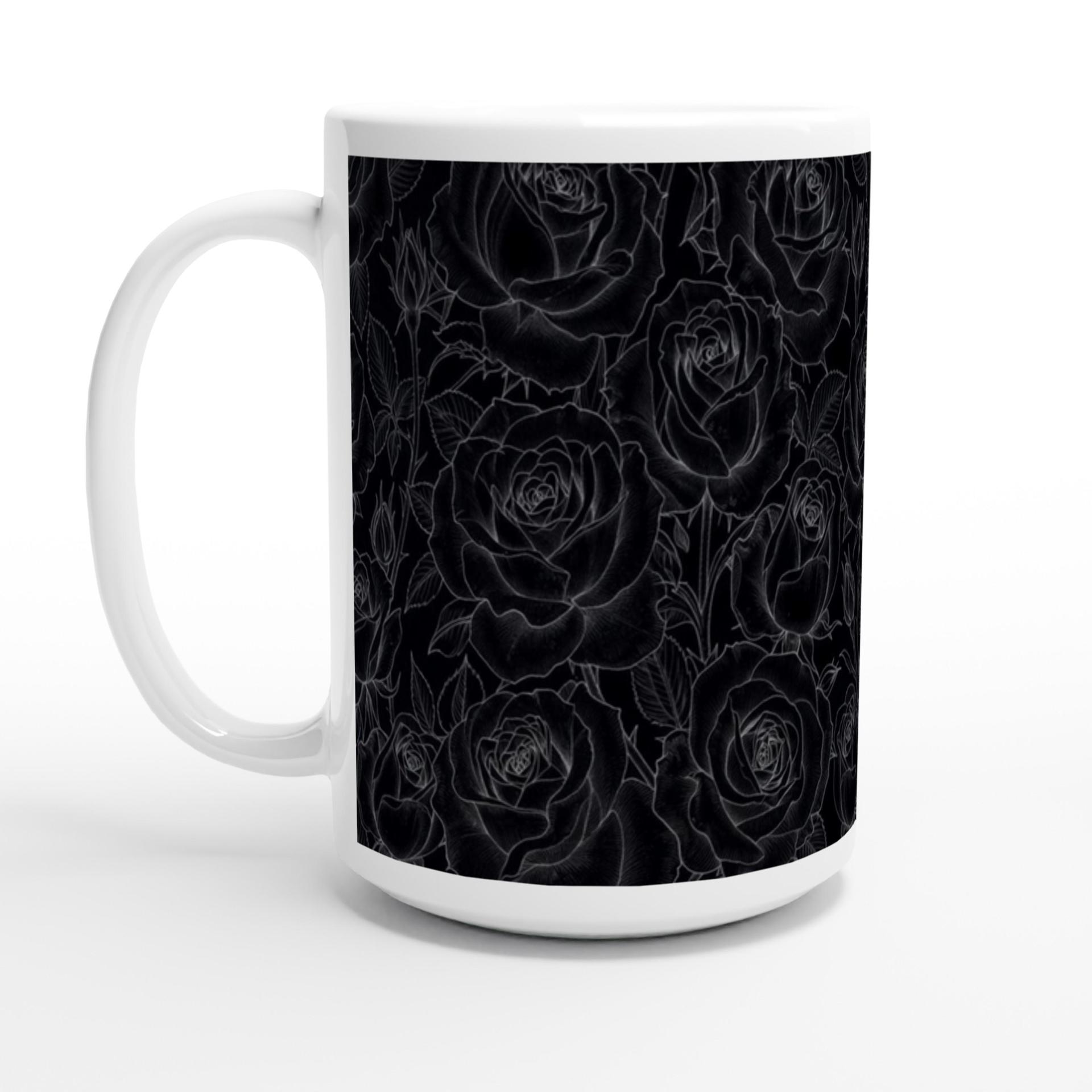 Set of Big Mugs, Floral Cup Set, Large 15 oz Matching Cups