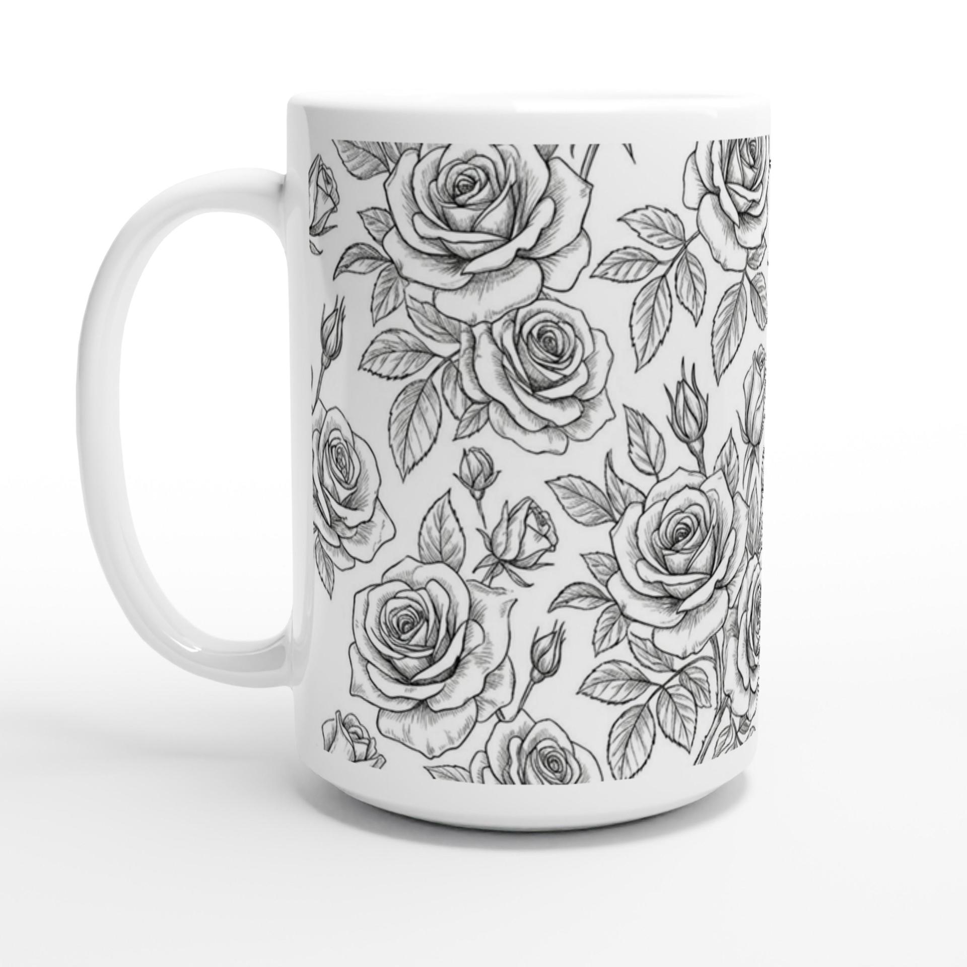Roses - Floral Cups -  Large and Small Ceramic Mugs