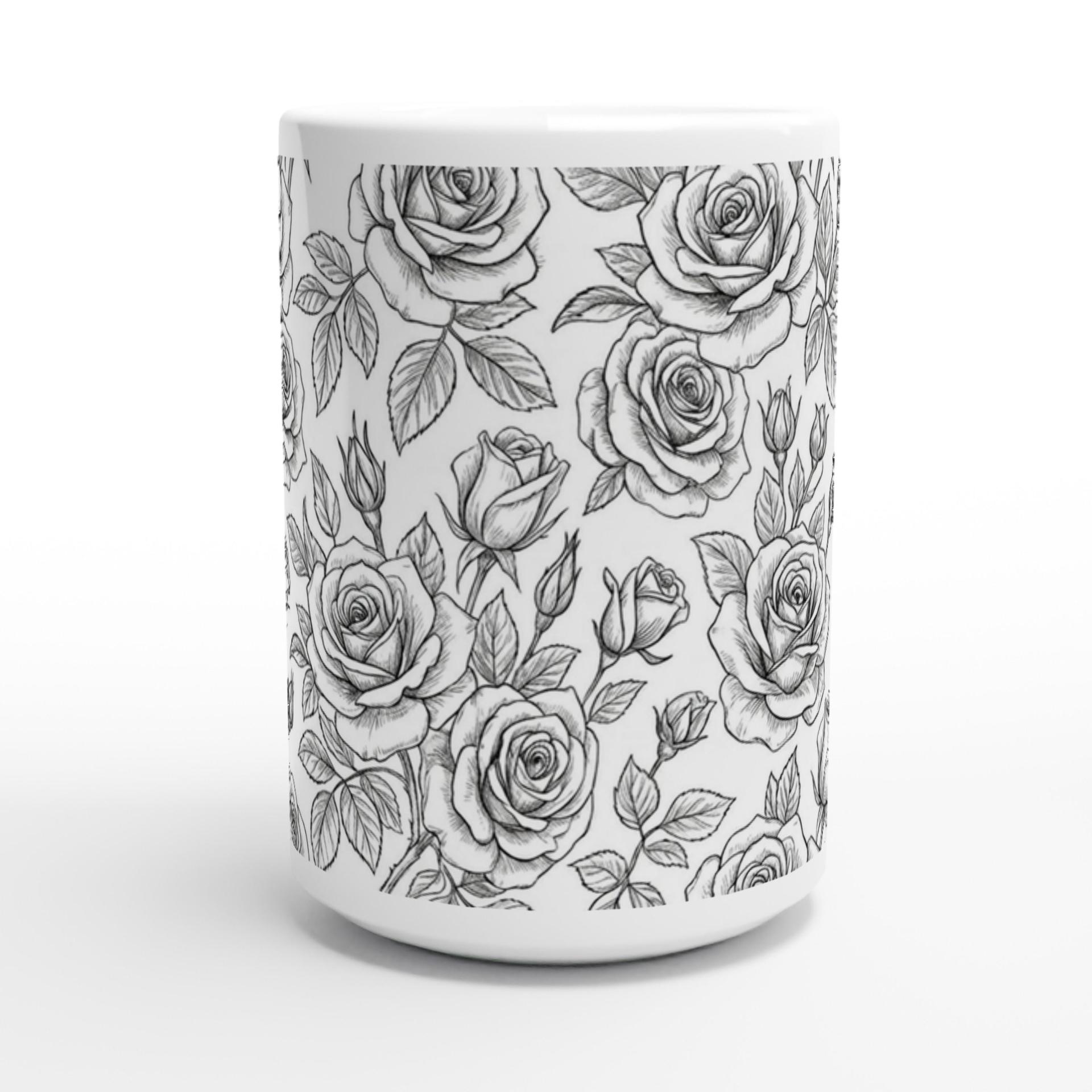 Roses - Floral Cups -  Large and Small Ceramic Mugs