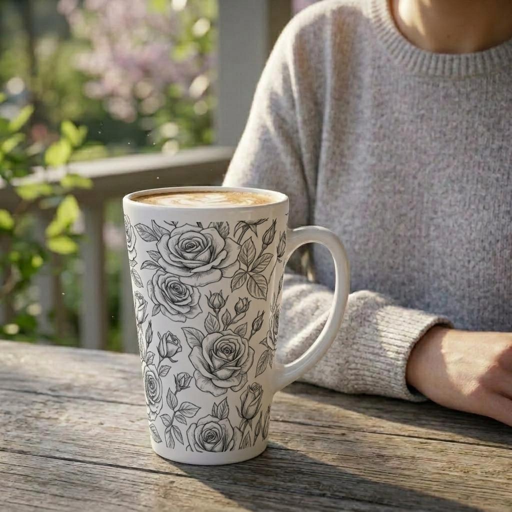 Latte 17oz Ceramic Mug - Coffee or Tea Cup, Extra Tall