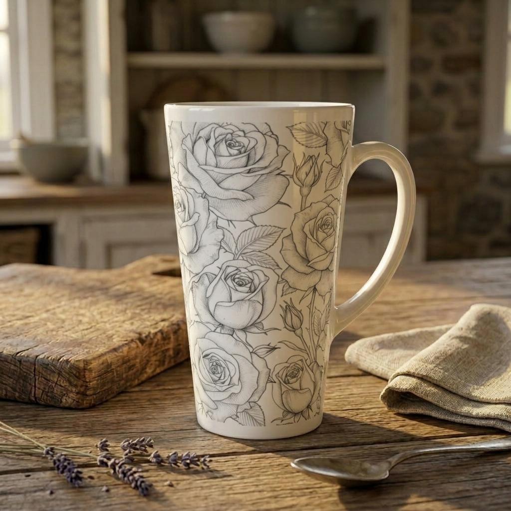 Latte 17oz Ceramic Mug - Coffee or Tea Cup, Extra Tall