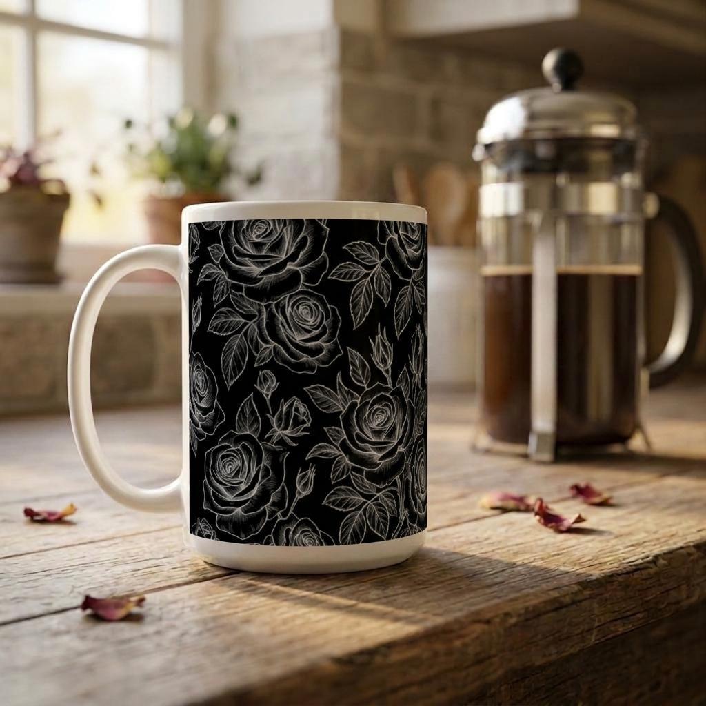Roses - Floral Cups -  Large and Small Ceramic Mugs