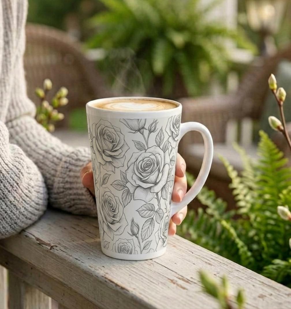 Latte 17oz Ceramic Mug - Coffee or Tea Cup, Extra Tall