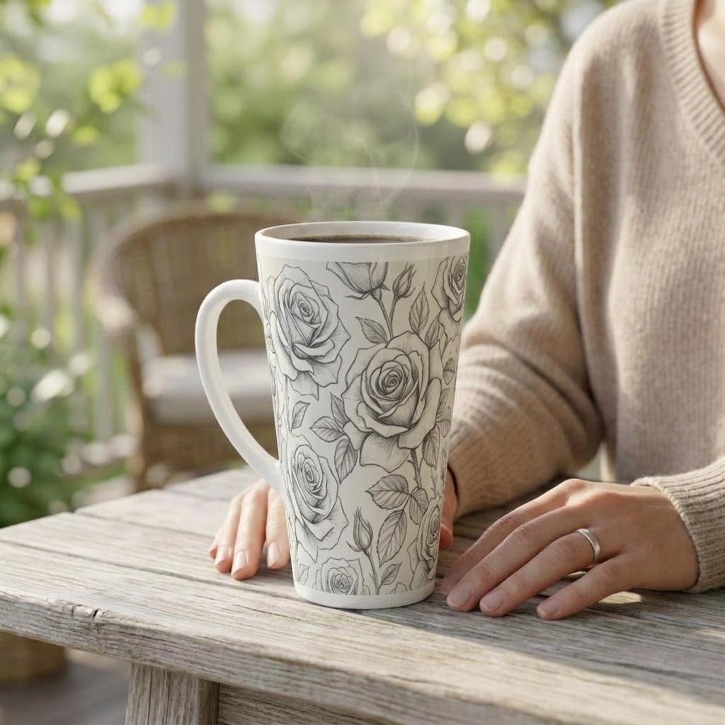 Latte 17oz Ceramic Mug - Coffee or Tea Cup, Extra Tall