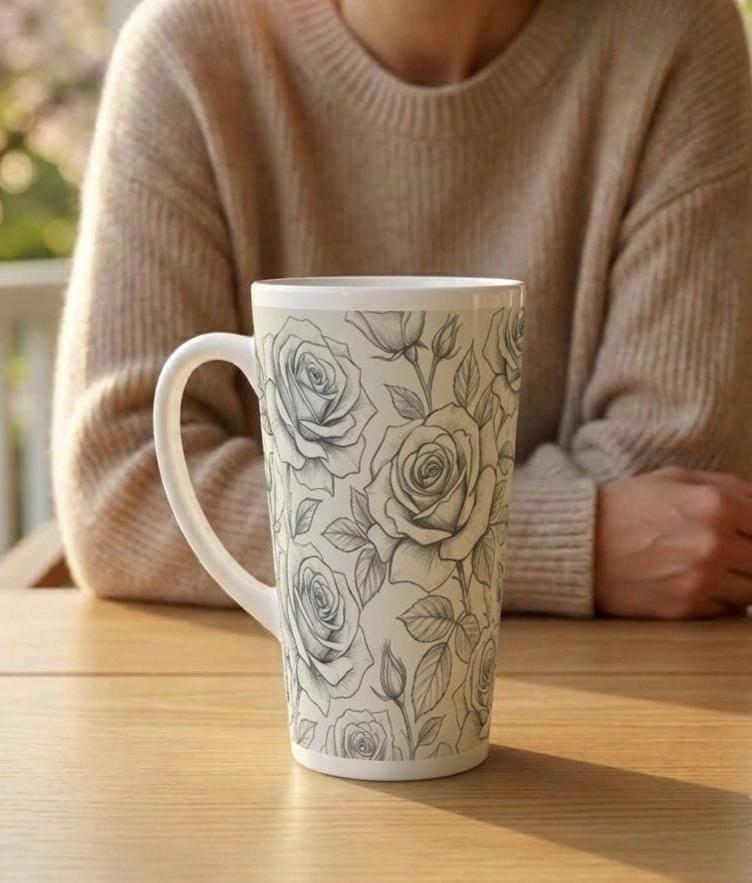 Latte 17oz Ceramic Mug - Coffee or Tea Cup, Extra Tall