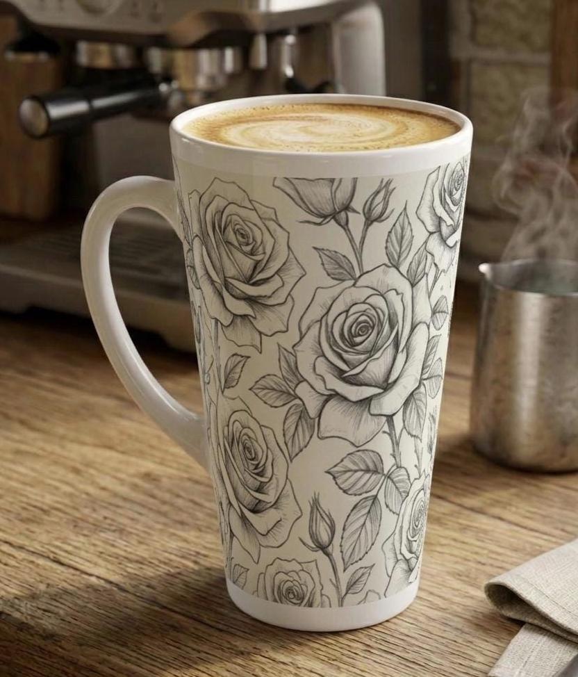 Latte 17oz Ceramic Mug - Coffee or Tea Cup, Extra Tall