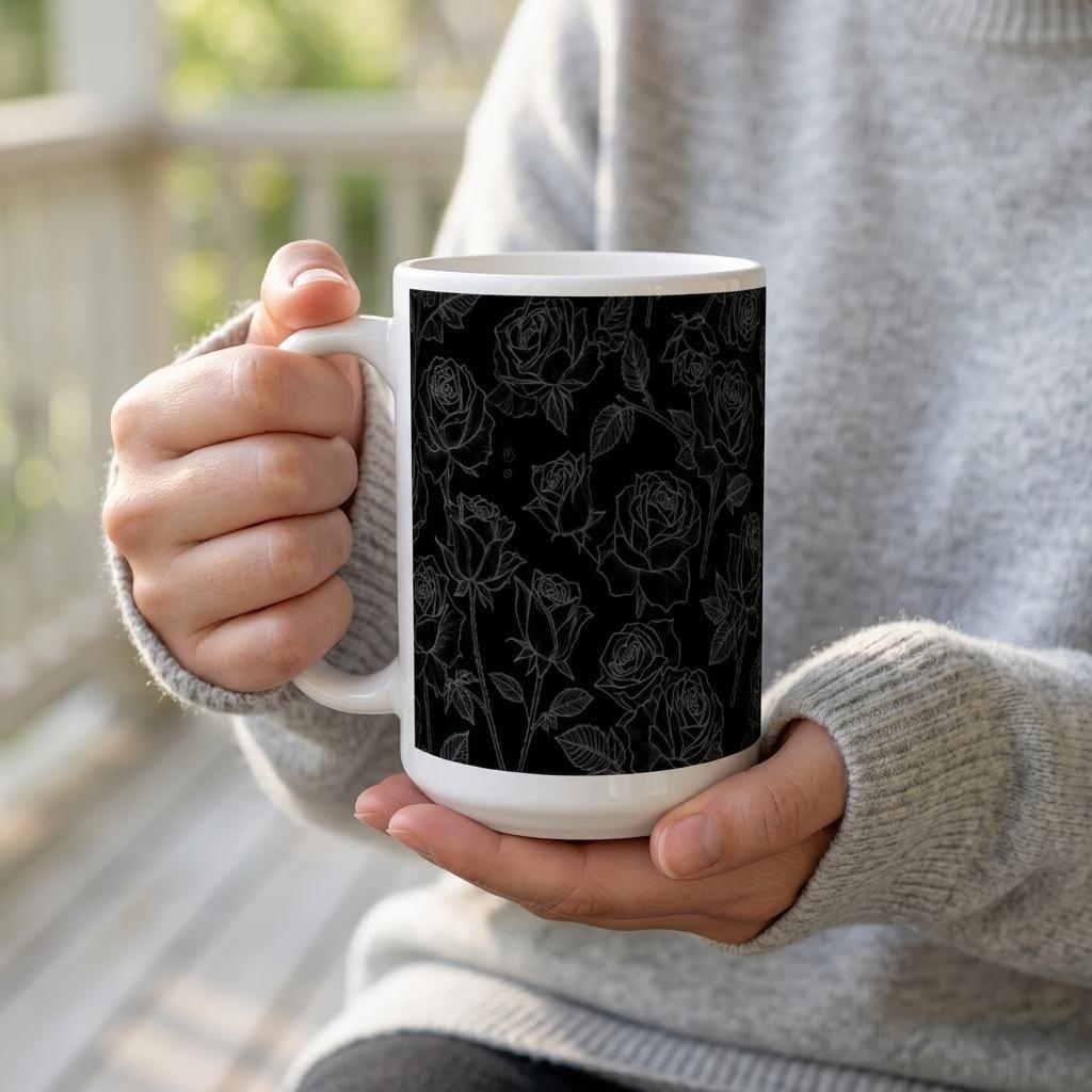 Roses - Floral Cups -  Large and Small Ceramic Mugs